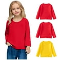 thumbnail image 3 of Avrntaa Solid Tops for Toddler Boys Girls Long Sleeve Cute Soft Basic Layer T-shirt for 1-11 Y 3PC, 3 of 7