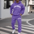 thumbnail image 2 of Fabrcox M-5XL Mens Sweatsuits 2 Piece Set Fleece Sweatpants and Hoodie Set for Men Causal Athletic Workout Sweatshirt Joggers Mens Track Suits Purple XXL, 2 of 7