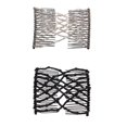 thumbnail image 1 of LOVEF Fashion Trend - Peines dobles fáciles de estirar, peines mágicos para el cabello, color blanco y negro, 1 of 5