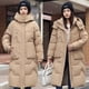 thumbnail image 5 of Chaqueta de algodón con sombrero desmontable para mujer, estilo medio a largo, por encima de la rodilla, chaqueta de algodón gruesa con plumón, ropa de abrigo para mujer, 5 of 5