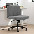 thumbnail image 4 of JONPONY Office Chair Armless Criss Cross Legged Chair with Wheels, Comfy Home Office Desk Chairs, Adjustable Swivel Padded Fabric Vanity Task Computer Chair,Dark Grey, 4 of 12