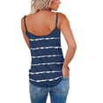 thumbnail image 3 of Camisa con tirantes finos y cuello en V para mujer, informal, holgada, transpirable, con estampado de rayas, para verano, 3 of 5
