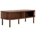 thumbnail image 5 of SAFAVIEH Tealla Modern 2 Door Wood Coffee Table, Walnut/Gold, 5 of 12