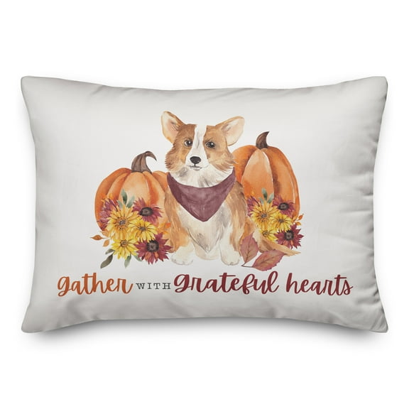 Creative Products Gather Fall Corgi 20 x 14 Indoor / Outdoor Pillow