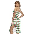 thumbnail image 2 of Merry Christmas Argyle Pattern Printed Cross Back Cami Dress, Jesus Christian Fashion Summer Maxi Sexy Casual Dress For Women, 2 of 4