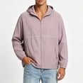 thumbnail image 6 of Men's Sunscreen Jacket Lightweight Breathable Solid Coat Plus Size | Fishing Sun Protection Hoodie Nylon Spandex Quick Dry UPF 50+ Outdoor Hiking Camping Travel | Zenithor,Purple XL, 6 of 7