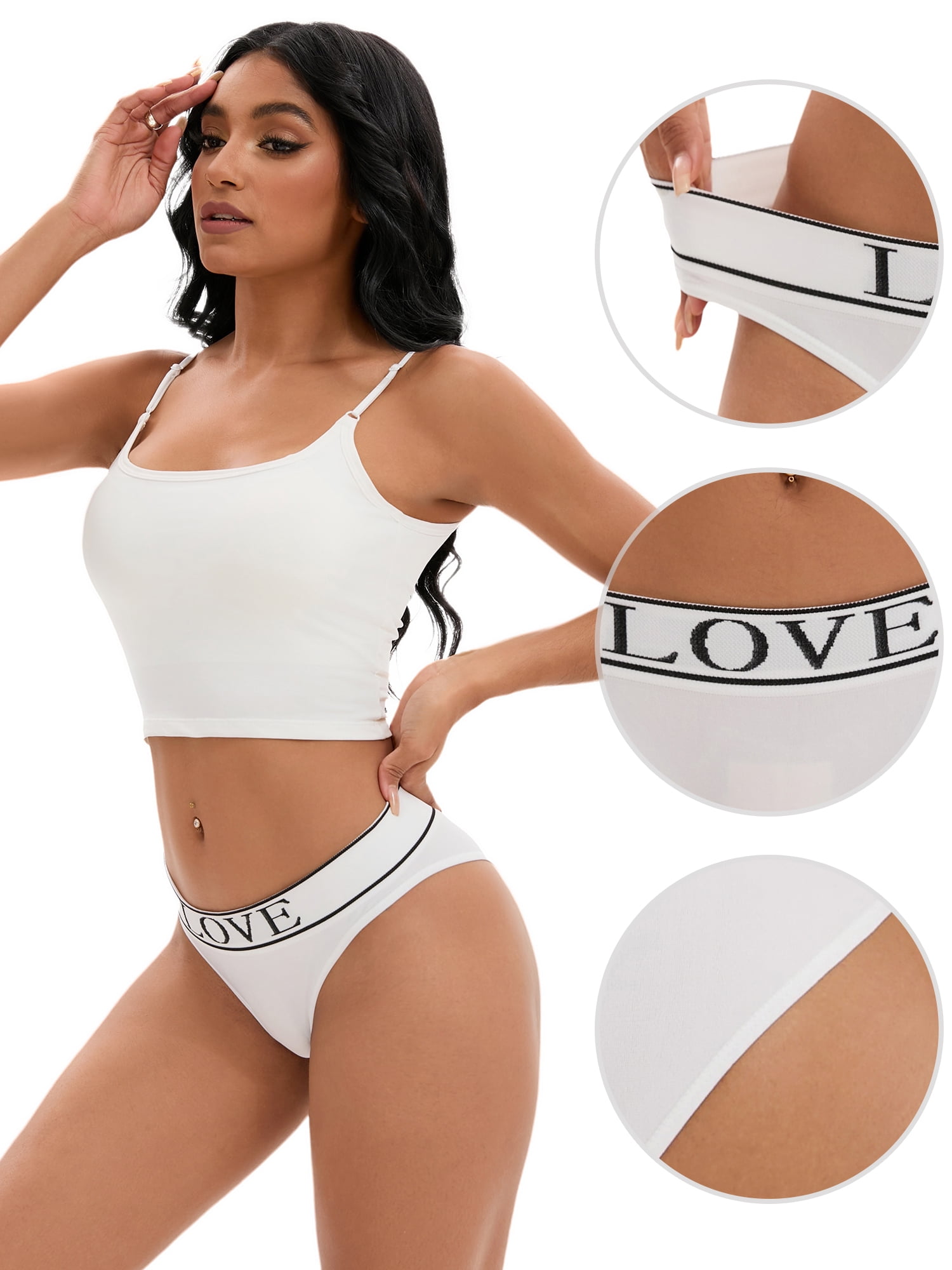 Unique Bargains Women's High Elasticity Panties Mid-Waisted No Trace Briefs XL White