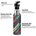 thumbnail image 3 of Yayeee 20oz Insulated Water Bottle Double Wall Stainless Steel with Flip Straw Lid, Abstract Stripes, 3 of 7