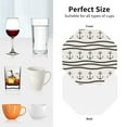 thumbnail image 6 of Honeii Anchors and Ropes print Leather Coaster Set of 4, ideal for safeguarding your furniture from drinks spills and effortless cleanup-Octagon, 6 of 6