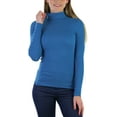 thumbnail image 3 of ToBeInStyle Women's Soft Cotton Long Sleeve Turtleneck Sweatshirt - Blue Ashes - Large, 3 of 6