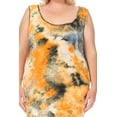thumbnail image 5 of Women's Plus Size Tie Dye Fitted Bodycon Scoop Neck Sleeveless Basic Cami Midi Dress, 5 of 6