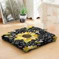 thumbnail image 4 of Floral Sunflower Pattern Floor Pillow&nbsp;– 22x22 Inch Boho Cushion, Bright & Cheerful, Plush for Yoga & Home Decor, 4 of 7