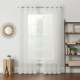 thumbnail image 2 of ECLIPSE Kiara Modern Sheer Voile Light Filtering Grommet Window Curtains for Bedroom (2 Panels), 54 in x 84 in, Ivory, 2 of 7