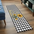 thumbnail image 4 of Sunflowers 2'x6' Runner Rug, Spring Summer Bees Floral Black Plaid Washable Non-Slip Area Rugs for Hallway Kitchen Floor Bedroom Entryway, StainResistant Laundry Carpet Decoration Indoor Mat, 4 of 9