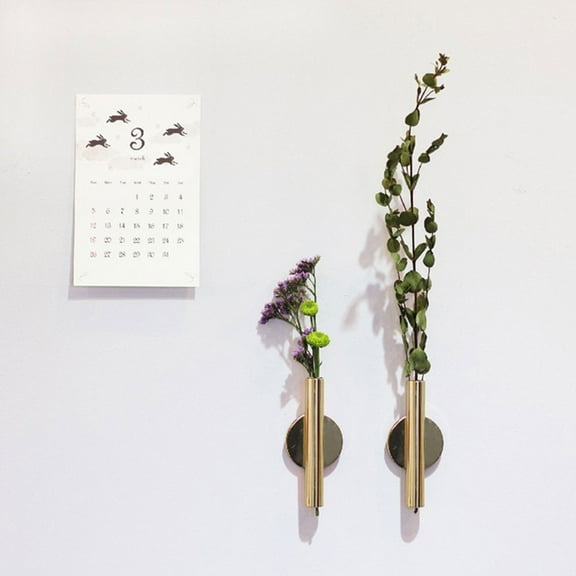 PBPBOX Wall Mount Flower Tube Iron Metal Vase for Home Decoration in Parties 1Set