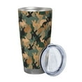 thumbnail image 2 of Daiia Camouflage Rabbit Printed 20oz Insulated Coffee Cup with Straw Topper, Fully Spill Proof Travel Coffee Mug, Stainless Steel Tumbler for Work Home Outdoor Car-Without Straw, 2 of 8