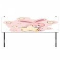 thumbnail image 3 of Feminine Headboard, Rabbit Bunny with Star Art for Birthday Celebrations Shower Theme, Upholstered Decorative Metal Bed Headboard with Memory Foam, King Size, Yellow Pink, by Ambesonne, 3 of 4