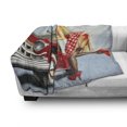 thumbnail image 3 of Pin up Girl Soft Flannel Fleece Blanket, Retro Girl with Polka Dot Patterned Midi Skirt Fixing Classic Red American Car, Cozy Plush for Indoor and Outdoor Use, 70" x 90", Multicolor, by Ambesonne, 3 of 6