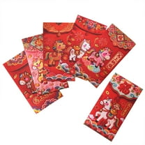 YIKA 6PC Chinese NewYear Red Envelopess Hong Bao Red Packets Lucky Money Gift Envelopess For Chinese Lunar Year Spring Festival Wedding Birthday Party