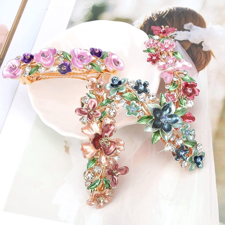 Hair Barrettes For Women, 4 Pcs Hair Clips Flower Butterfly  display picture 2