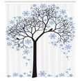 thumbnail image 3 of Ambesonne Winter Shower Curtain, Tree with Snowflakes, 69"Wx84"L, Blue Black White, 3 of 3
