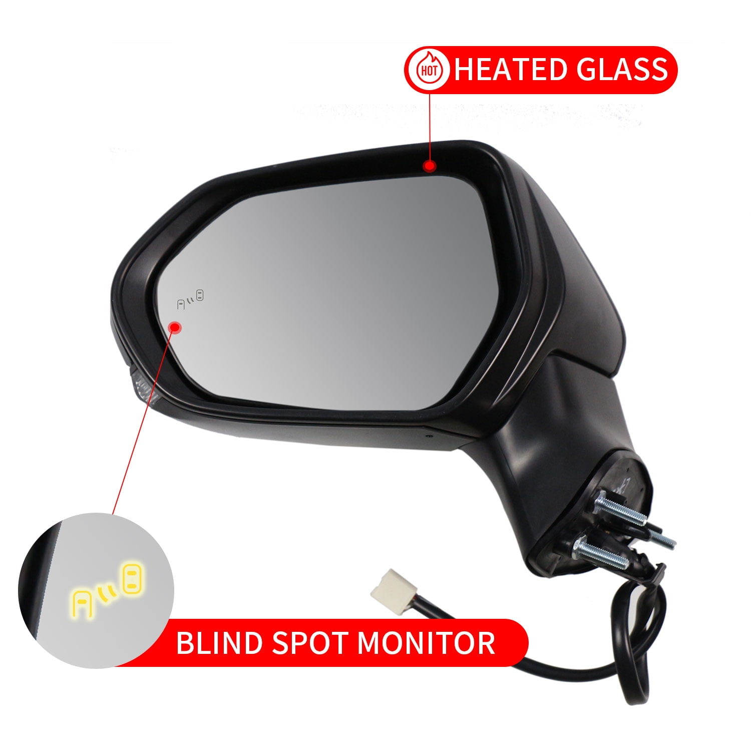 Left Driver Side Mirror for 2018-2024 Toyota Camry Power Heated Lamp BSM Door Mirror for 2018 2019 2020 2021 2022 2023 2024 Toyota Camry Sedan Accessory, Black