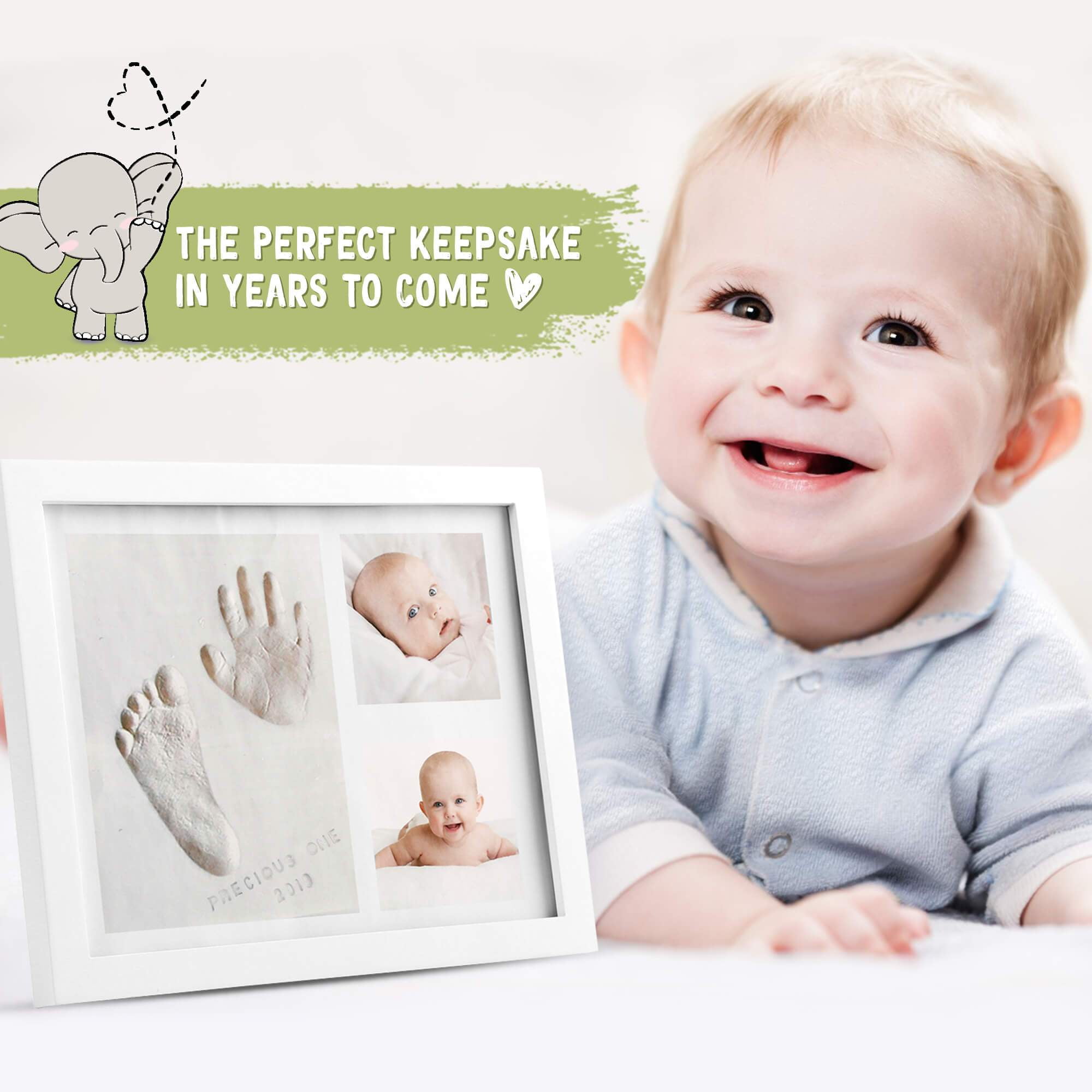 Baby Handprint Footprint Keepsake Kit Marco blanco Baby Shower Picture Frames for Baby Registry Ni/ños Baby Nursery Memory Art Frame Frames Ni/ñas Baby Prints Photo Frame for Newborn