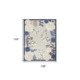 thumbnail image 3 of 9' X 12' Blue And Grey Floral Stain Resistant Non Skid Area Rug, 3 of 6