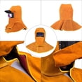thumbnail image 3 of Casco de soldadura con capucha de soldador de cuero de piel de vaca de protección completa con equipo de protección para el hombro del cuello, casco de soldadura con tapas de soldadura con f, 3 of 5