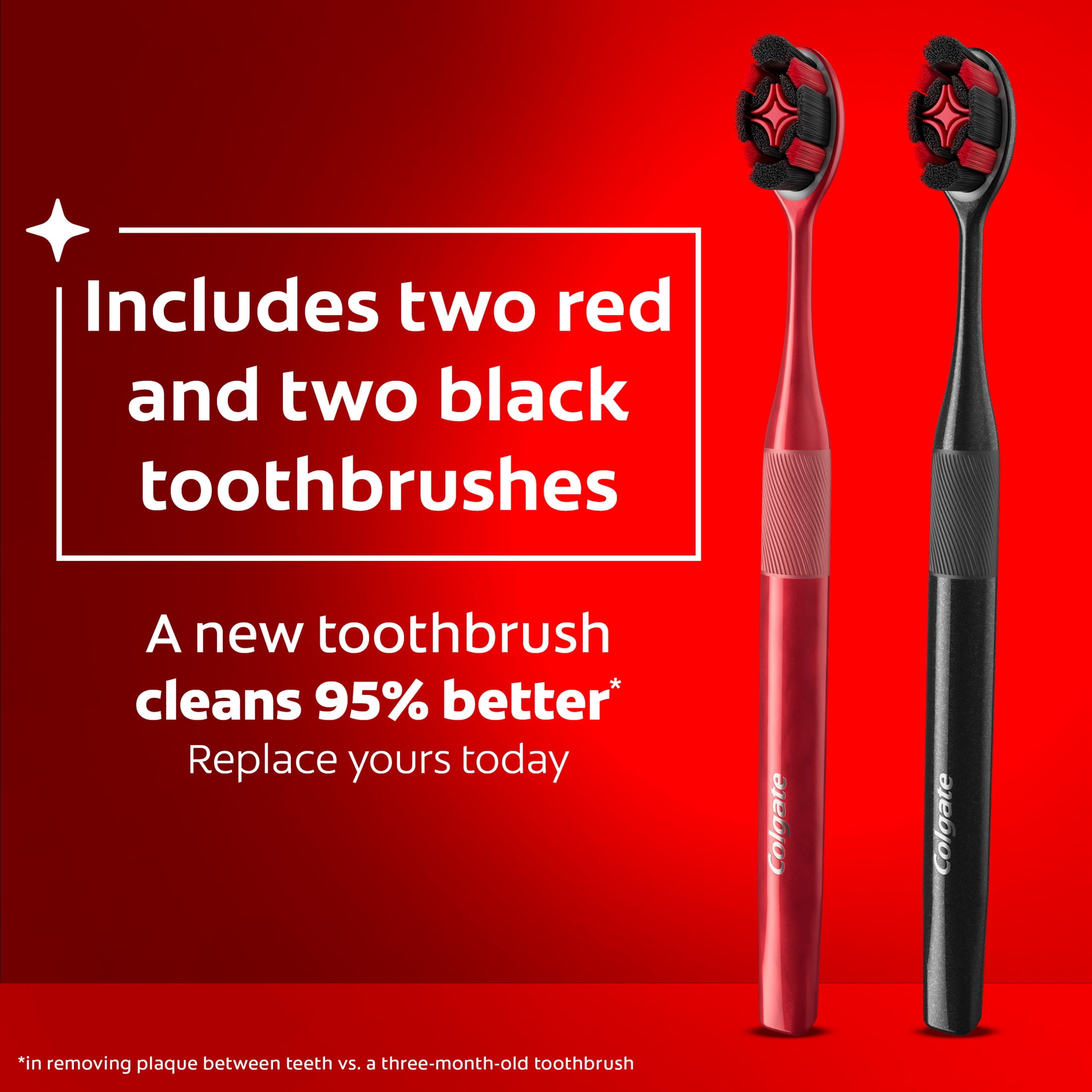 Colgate Optic White Charcoal Soft Toothbrush for Adults, 4 Pack
