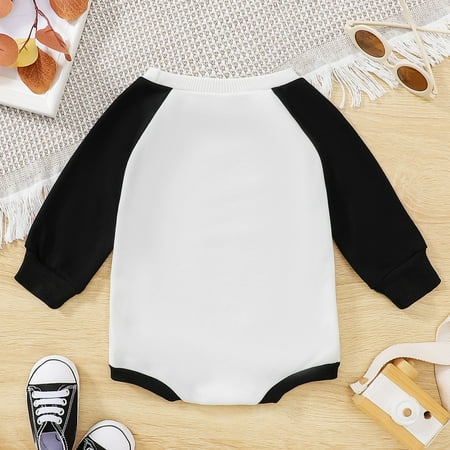 

Aayomet Baby Bodysuit Costume Baby Bodysuit Winter Oversized Crewneck Sweatshirts for Baby Girls Boys Graphic Puff Long Sleeve Romper Jumpsuit Fall Winter Clothes Black 3-6 Months