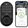 thumbnail image 1 of Kwikset Halo Keypad Wi-Fi Cerradura de puerta inteligente con manija y palanca de entrada Prescott, cerrojo electrónico, control remoto de aplicación sin necesidad de concentrador, níquel satinado, 1 of 5