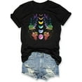 thumbnail image 2 of Camiseta de mujer verano Patrón de Corazón cuello redondoWomen's Fashion Moon Flower Tree Branch Print T-shirt, Simple Casual Round Neck Comfortable T-shirt, Women's Casual Sports Outdoor T-shirtFat, 2 of 7