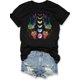 thumbnail image 2 of Camiseta de mujer verano Patrón de Corazón cuello redondoWomen's Fashion Moon Flower Tree Branch Print T-shirt, Simple Casual Round Neck Comfortable T-shirt, Women's Casual Sports Outdoor T-shirtFat, 2 of 7