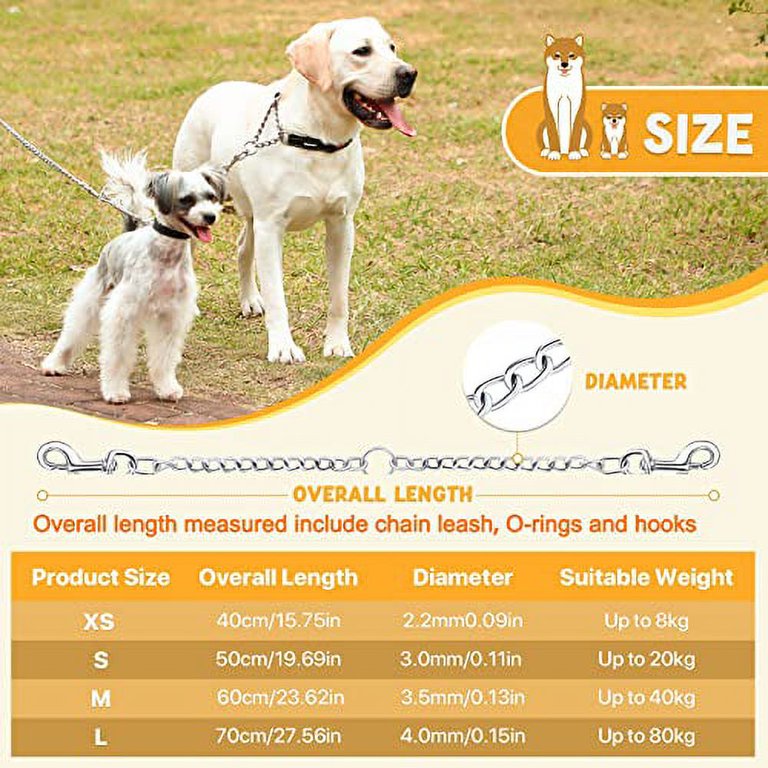 Pettom Heavy Duty 2 Way Dog Lead Metal Chain Double Pet Clip Leash  Coupler(S 3.0mm*50cm Double Leash, Silver) - Walmart.com