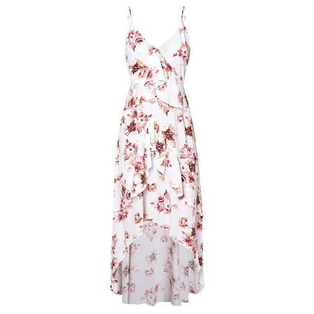 - Women's High Low Layered Ruffle Slip Dress