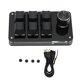 thumbnail image 1 of Teclado mecánico de 6 teclas con una mano y perillaTeclado programable Plug and Play con cable para juegos, oficina, color negro, 1 of 10