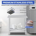 thumbnail image 4 of Ourlova 36x24 Inch Stainless Steel Work Table with Hooks for Prep and Work Commercial Stainless Steel Kitchen Island with Adjustable Undershelf for Restaurant Home and Hotel, 4 of 9