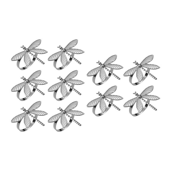 TISHITA 10x Dragonfly Napkin Rings Ornaments Versatile Napkin Holders Dining Table Settings for Valentines Day Gatherings Party Decor