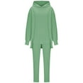 thumbnail image 6 of YUGYXL Plus Size 2 Piece Outfits for Women Oversized Pullover Split Side Hoodies with High Waisted Leggings Loungewear Sets Green XL, 6 of 6