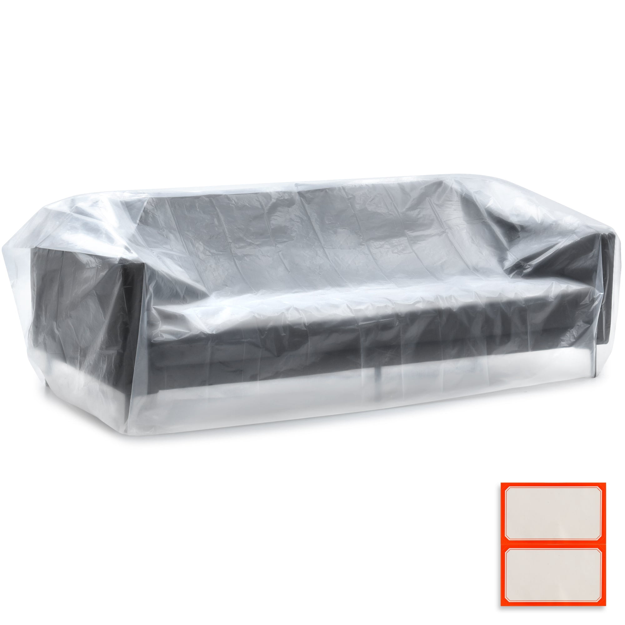 Storage Standard 2-Pack Loveseat Furniture Covers Waterproof Clear Plastic for Moving Storage Renovation, Heavy Duty Dustproof Protective Sofa Covers, Fits Loveseat Size up to 68 x 42 x 62 Inches