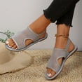 thumbnail image 2 of CIENVNSTG Womens Open Toe Flat Sandals Slingback Elastic Back Strap Breathable Mesh Hollow Out Design for Summer Beach Travel Casual Walking Wear Gray 36, 2 of 6