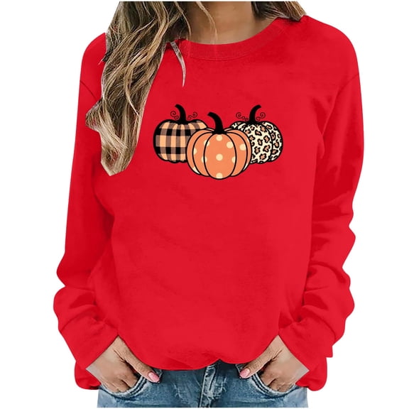 Juebong Halloween Funny Graphic Tops for Womens Teens Sweatshirts Crewneck Pullover Female Fall Outfits 2026,Witch Pumpkin Ghost Bat,loose,Maternity, workout,airport fashion clothes