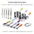 thumbnail image 4 of Measuring Cups and Spoons Set of 15, Heavy Duty Stainless Steel Kitchen Measuring Tool with Colored Silicone Handle, Including 5 Nesting Measuring Cups, 5 Spoons, 5 Mini Spoons for Cooking Baking, 4 of 7