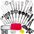 thumbnail image 1 of Utensilios de cocina de acero inoxidable y Nylon, Juego de accesorios de cocina de 43 piezas, Juego de utensilios de cocina. El juego incluye espátula, cuchara, batidor, cuchara para pasta. brillar Electrónica, 1 of 1