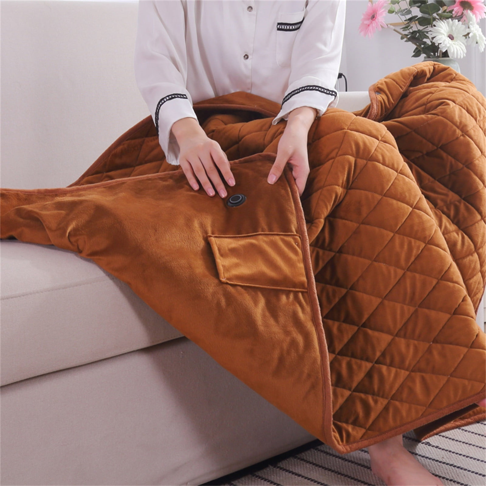 Viflosae Heated Blanket Soft 5V USB Blanket Machine Washable for Home Travel Office With 120cm Extension Line Electric Blanket