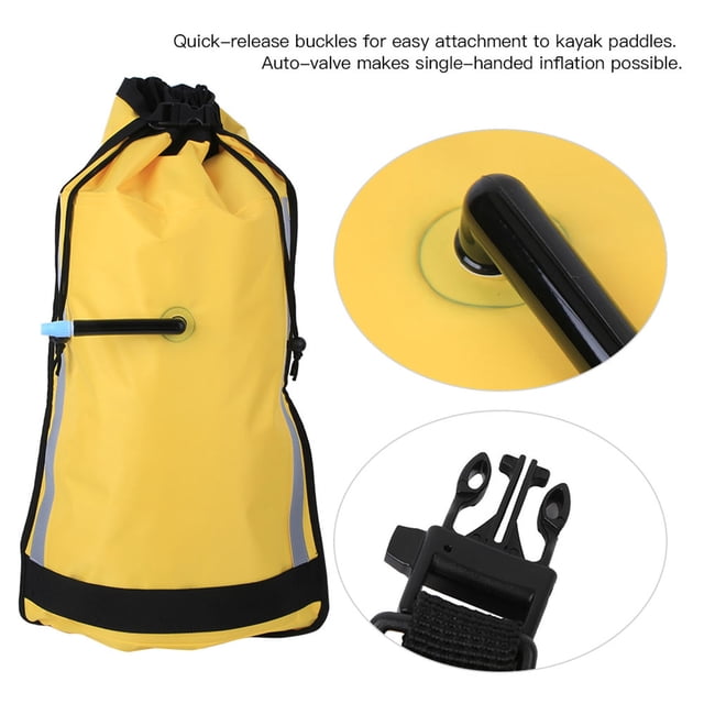 Bolsa Flotante, Flotador de Paleta de Válvula Automática, Asistencia de Kayak Conflable Con Tiras Reflectantes para Canoa de Kayak
