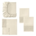 thumbnail image 5 of Modern Threads 4-Piece Crochet Lace Hem Linen Beige Microfiber Bed Sheet Set, California King, 5 of 17