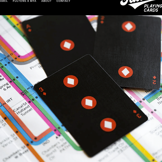 Black Edition Fulton Street MTA Playing Cards (1972 Vignelli Map)