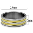 thumbnail image 2 of TK2413 - Two-Tone IP Gold (Ion Plating) Stainless Steel Ring with No Stone, 2 of 4